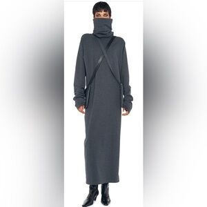 NOT FOR SALE 
OS RAGLAN SLEEVE TURTLENECK SIDE SLIT GOWN